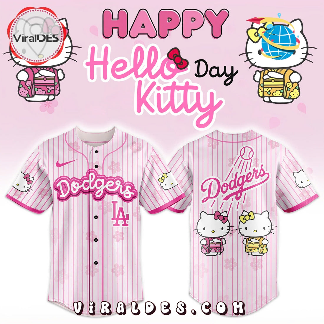2025 Los Angeles Dodgers x Hello Kitty Baseball Jersey
